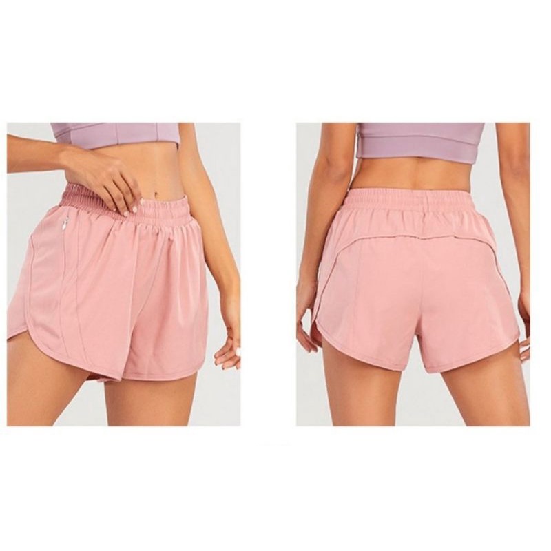 Quần đùi 2 lớp thể thao tập gym yoga nữ túi khóa xịn sò