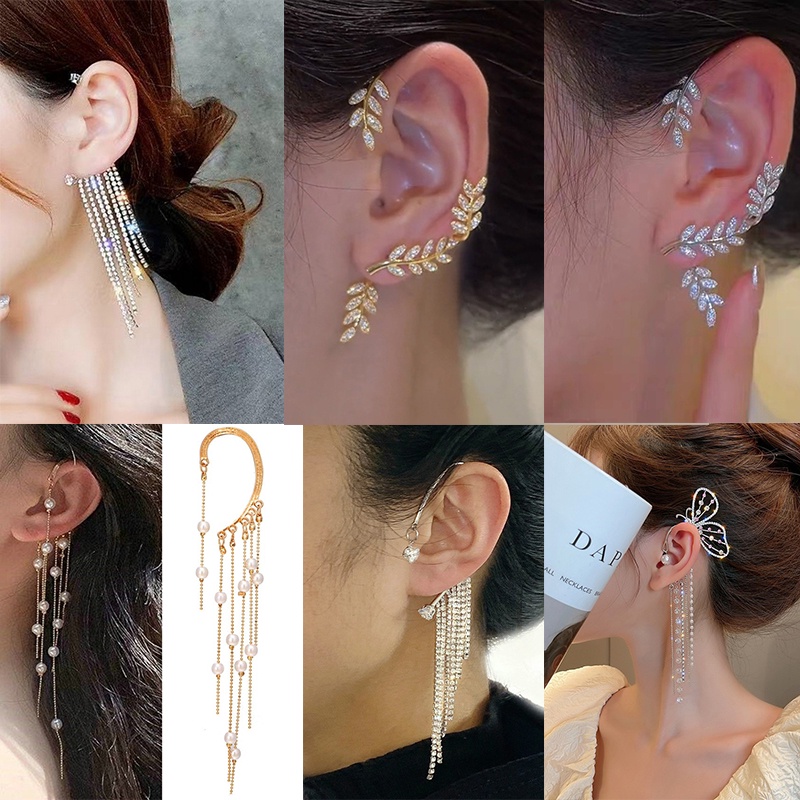 Khuyên Tai Hình Nơ Bướm Đính Đá Pha Lê Lấp Lánh Phong Cách Mới Thanh Lịch Dành Cho Bạn Nữ