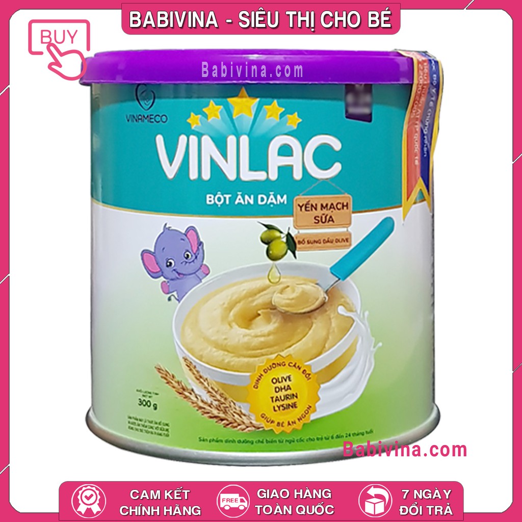 [Đủ Vị] Bột Ăn Dặm Vinlac 300g | Gạo Sữa, Yến Mạch Sữa, Gà Rau Củ, Heo Cải Bó Xôi | Giá Tốt Nhất, Date Mới Nhất