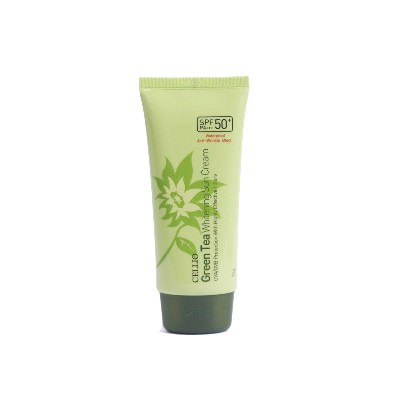 Kem Chống Nắng Cellio Green Tea Whitening Sun Cream SPF 50PA+ 70g