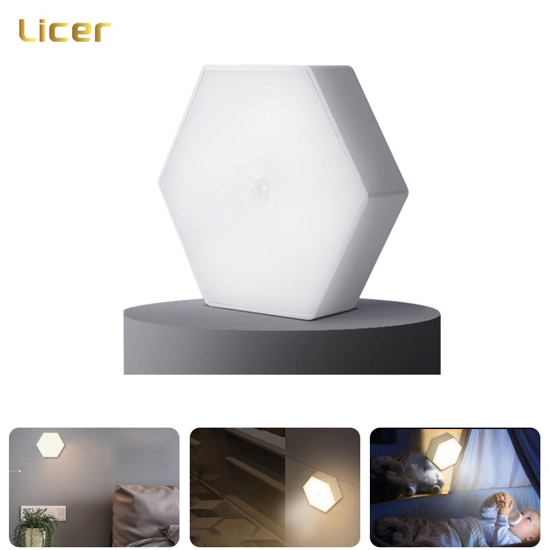 Đèn led Licer cảm biến chuyển động có thể sạc lại bằng cổng usb tiện dụng