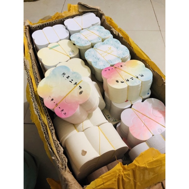 (Kèm túi dán) Bìa giấy kẹp tóc loại 1 kẹp ngắn - Tem giấy cứng kẹp tóc nhiều mẫu