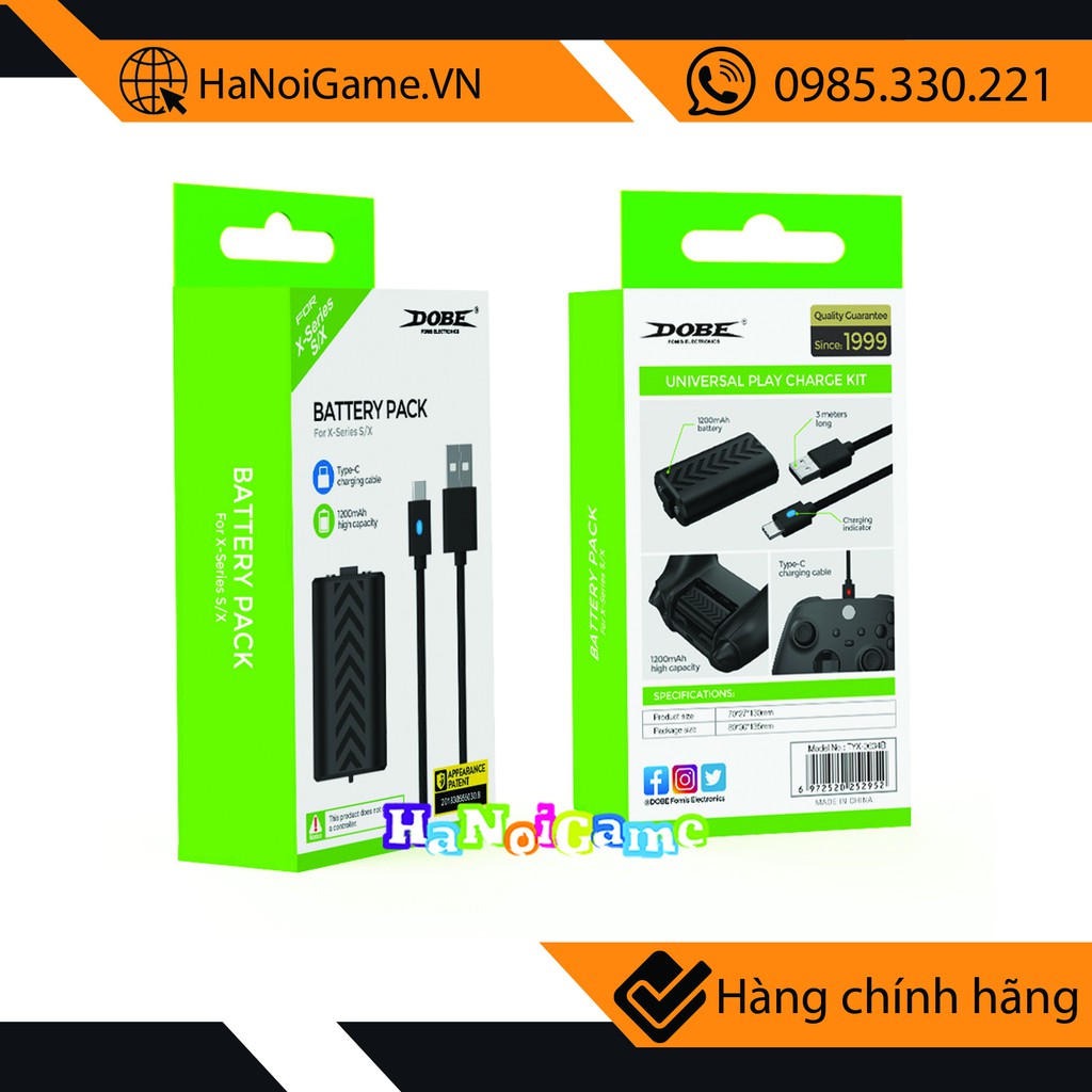 Bộ Pin Sạc Dobe Dung Lượng Cao Dành Cho Tay Xbox Series X Hàng Chính Hãng DOBE