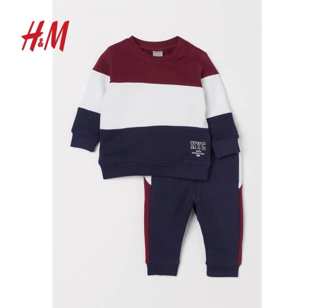 Bộ nỉ HM NYC phối màu 1-6Y (có ảnh thật)