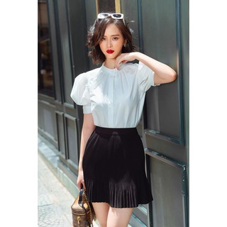 Sơ mi cotton lụa cổ tàu chun chân cổ -HBSM790