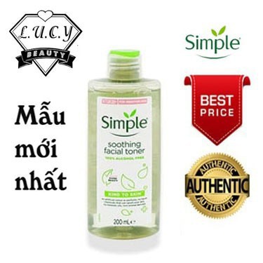 Hàng UK- Toner Simple Kind to Skin 200ml mẫu mới nhất chuẩn Auth 100%