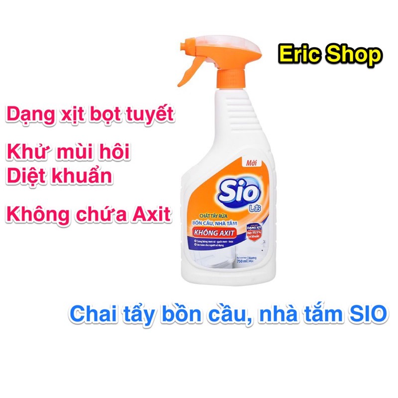 Chai Xịt Diệt Khuẩn, Khử Mùi Hôi, Tẩy Bồn Cầu, Nhà Tắm Sio 750ml