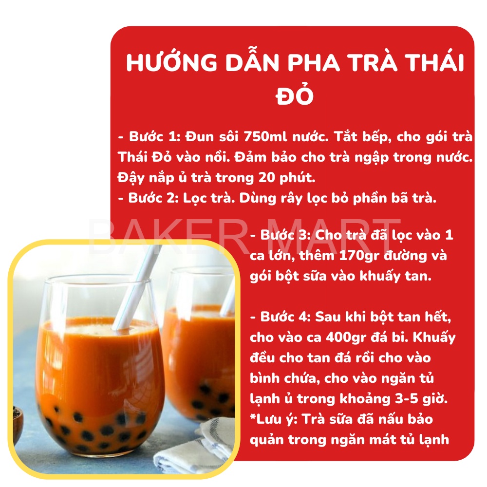 Set Nguyên Liệu Pha Trà Sữa Thái Đỏ - Nguyên liệu làm bánh Baker Mart