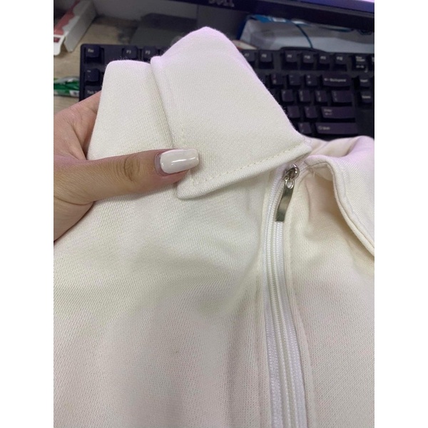 Áo dài tay  Áo polo tay bồng cổ bẻ trắng LKOS form rộng dành cho nữ phong cách Ulzzang style Hàn Quốc PHULA
