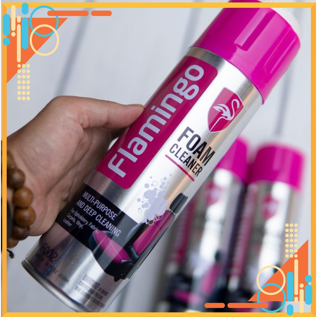 Chai xịt bọt vệ sinh ghế da ô tô, taplo xe ô tô Flamingo F002