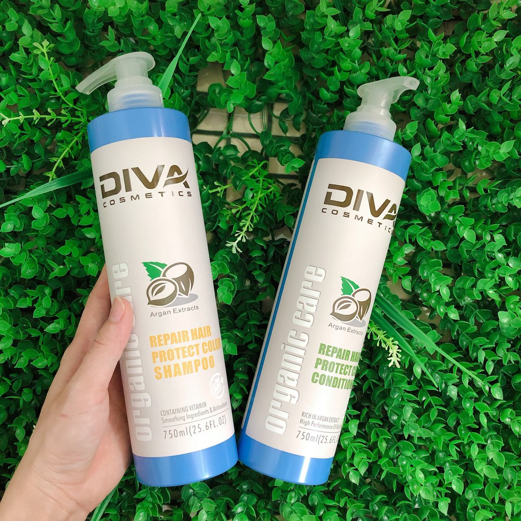 Dầu gội dầu xả Diva Repair Hair Protect Color Organic Care dưỡng ẩm giữ màu tóc nhuộm 500ml, 750ml