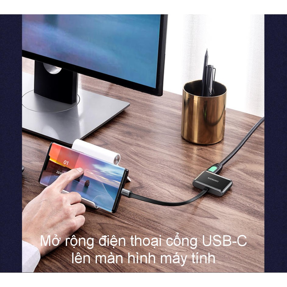 [Mã 2404EL10K giảm 10K đơn 20K] Bộ chuyển đổi USB type C sang HDMI và VGA cao cấp UGREEN 70549