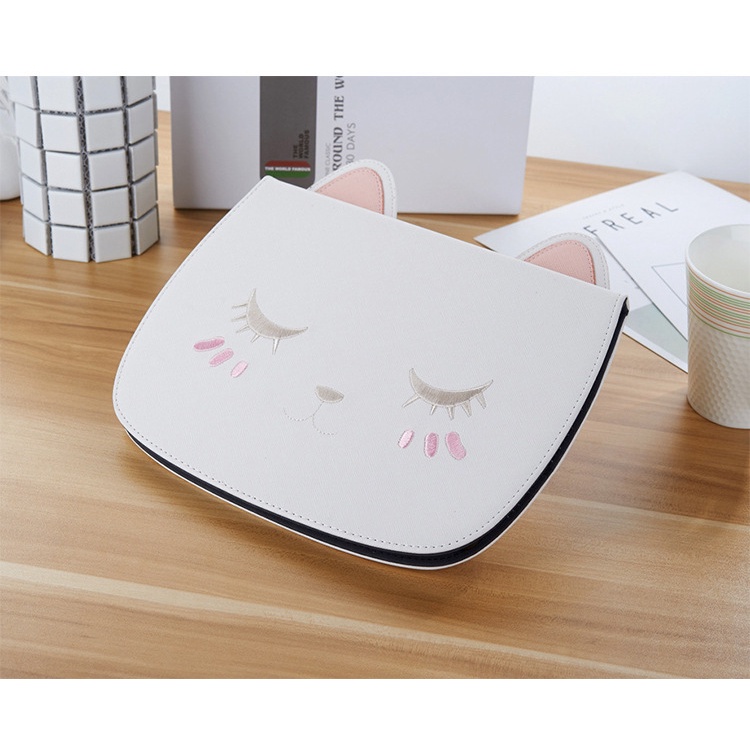 IKey Cute Cat Face Tablet Protective Case For iPad Pro 11 10.5 7th 8th 9th gen 10.2 Air 3 2 9.7 mini 1 2 3 4 5 6 10th gen Air 5 4 4th Gen 10.9 inch 2020 2018 Cartoons Flip Anti-Fall Holder Fold Holder Stand Cover