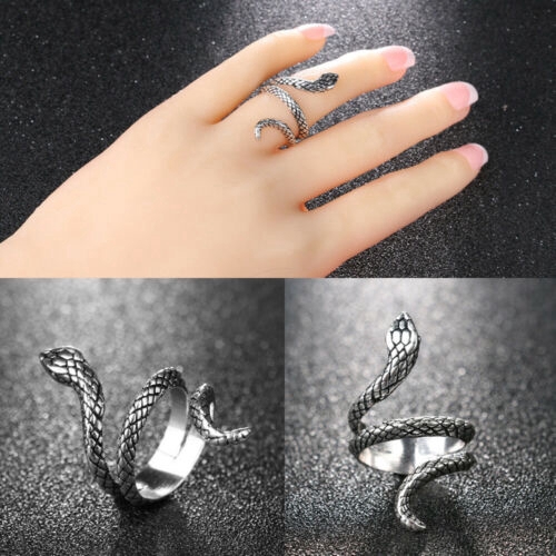 Nhẫn thép không gỉ hình rắn phong cách gothic cho nam nữ