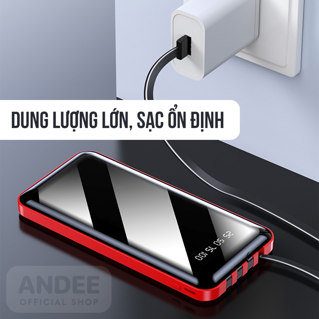 Sạc dự phòng 20.000 mAh đa năng Micro USB - Type C - Lightning