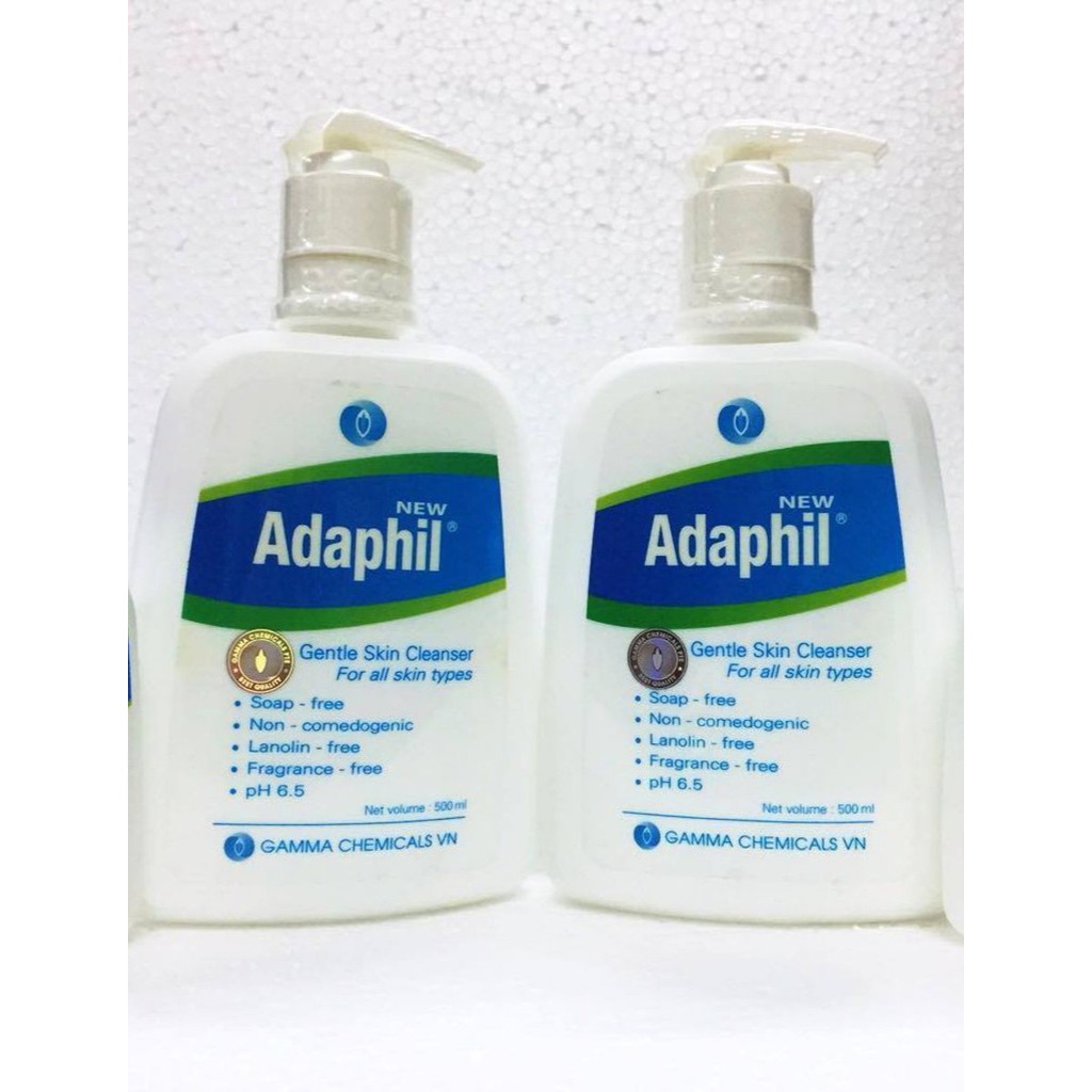 Adaphil Gentle Skin Cleanser - Sữa Rửa Mặt và Toàn Thân Cho Da Dầu Mụn 125ml, 500ml [Chính hãng]