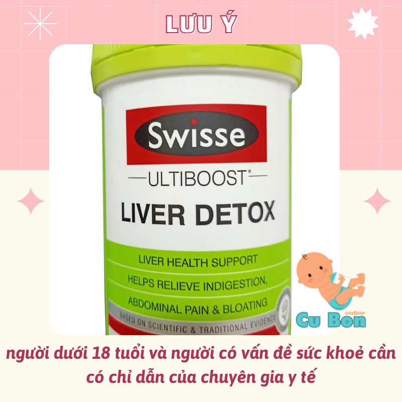 Thải độc gan Swisse Ultiboost Liver Detox của Úc (60 + 120 + 200 viên) Giải độc gan tăng cường chức năng gan thanh lọc