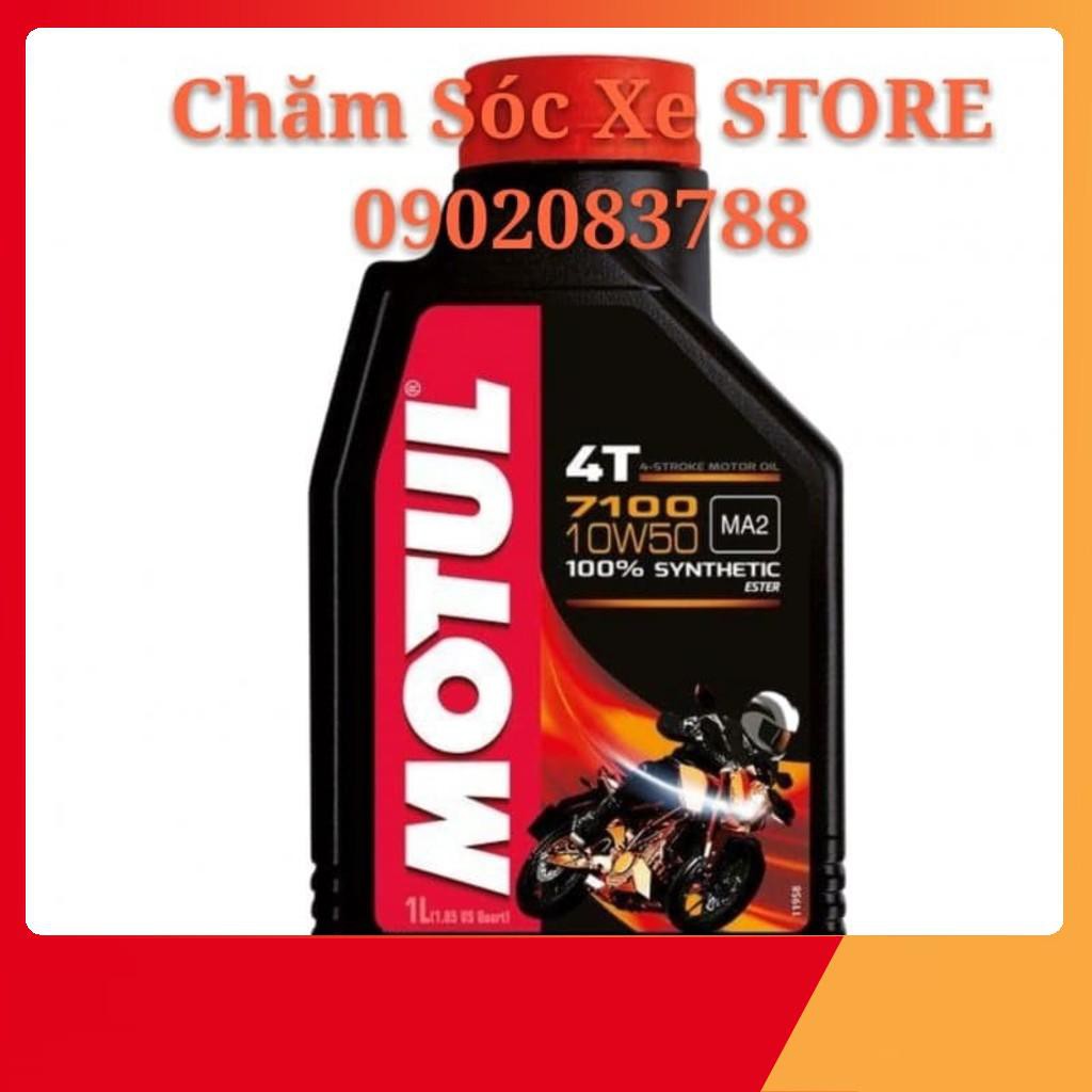 ( Có Nhớt Lẽ) DẦU NHỚT XE MÁY TỔNG HỢP MOTUL 7100 10W50 1L chamsocxestore