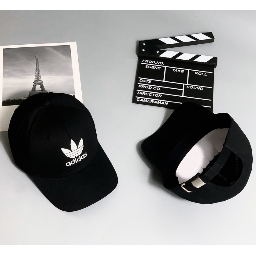 Mũ lưỡi trai Adidas đen logo thêu trắng cá tính dành cho cả nam và nữ full hộp để làm quà tặng