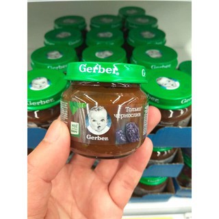 Mận đen nghiền Gerber Nga (cho bé từ 4 tháng) date T7/2022