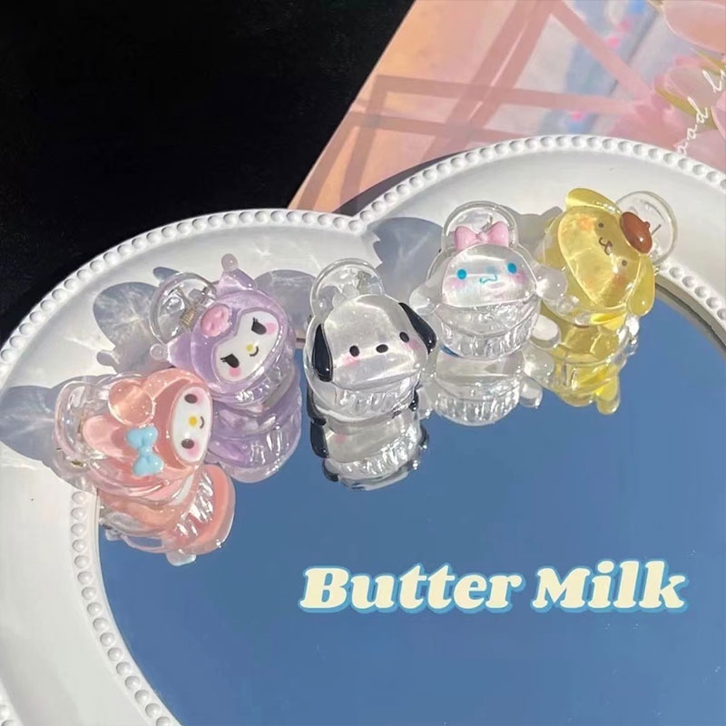 Kẹp Tóc Móng Vuốt Trong Suốt In Hình Thú Hoạt Hình Dễ Thương Tinh Tế Thời Trang Cho Nữ