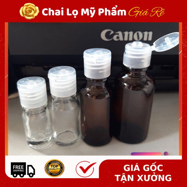 Chai Chiết Mĩ Phẩm ❤ RẺ VÔ ĐỊCH ❤ Chai nắp bật thủy tinh 5ml,10ml,20ml,30ml , chai lọ Hũ chiết mỹ phẩm .