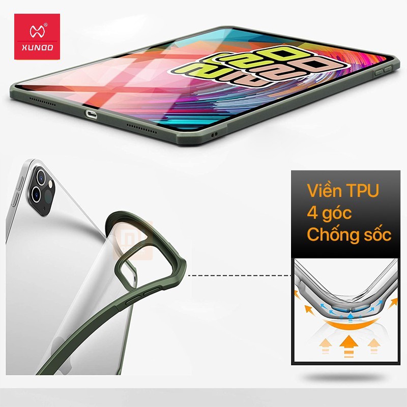 Ốp lưng XUNDD iPad Pro 11' (2020)/ iPad Pro 12.9' (2020), Mặt lưng trong, Viền TPU, Chống sốc | BigBuy360 - bigbuy360.vn