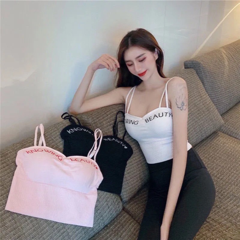 Áo croptop, 2 dây siêu sexy chất liệu cao cấp