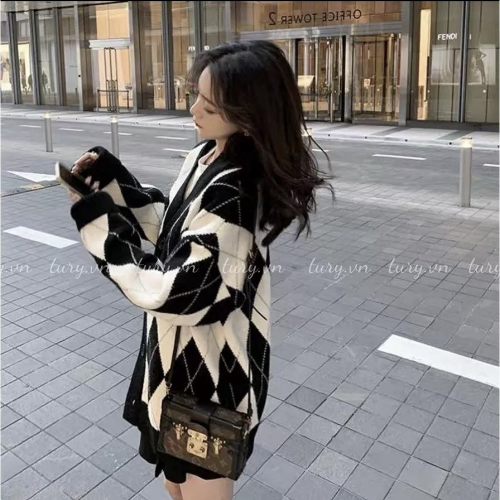 Combo Áo khoác Cardigan len họa tiết các màu, áo đôi chất len mịn form rộng, hàng Quảng Châu lên dáng cực xinh