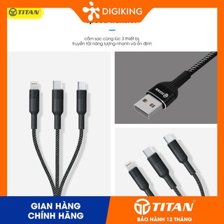 CÁP 3 ĐẦU LIGHTNING + MICRO + TYPE-C TITAN CA39