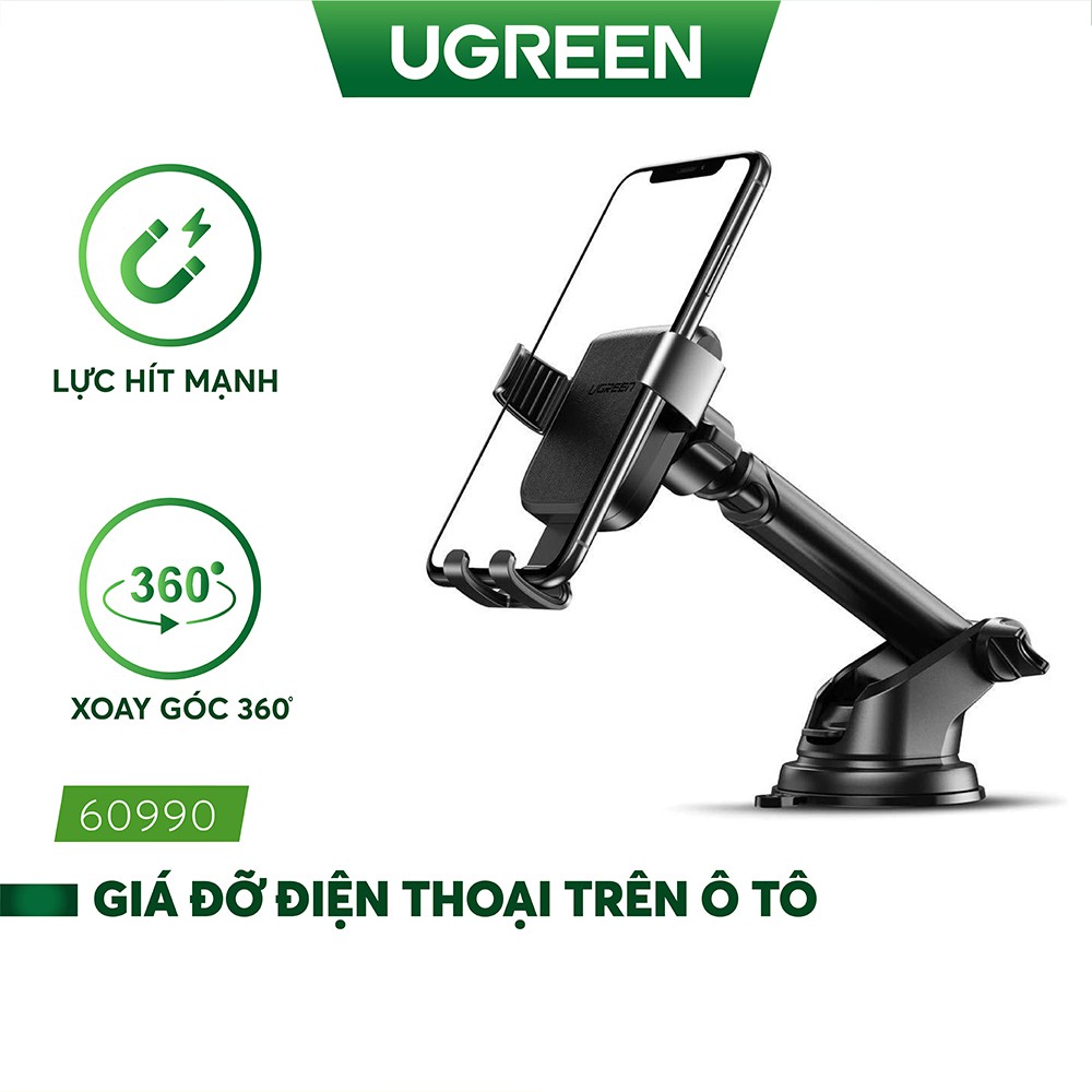 Giá đỡ điện thoại dạng hít trên mặt kính chắn gió - Xoay góc 360 tiện lợi UGREEN LP200 60990