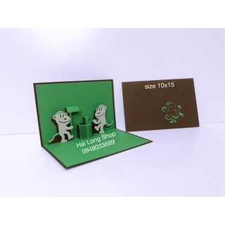 Con Khỉ 2 - Monkey - Thiệp 3D ( mở 90 độ )