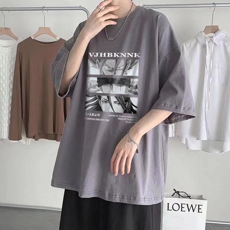 Áo Thun Tay Ngắn Dáng Rộng In Chữ Thời Trang Hàn Quốc Cho Nam Nữ Cỡ M-8XL