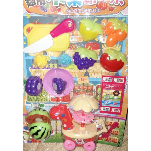 Sét đồ chơi Bé bán trái cây và xe đẩy bằng nhựa rất đẹp