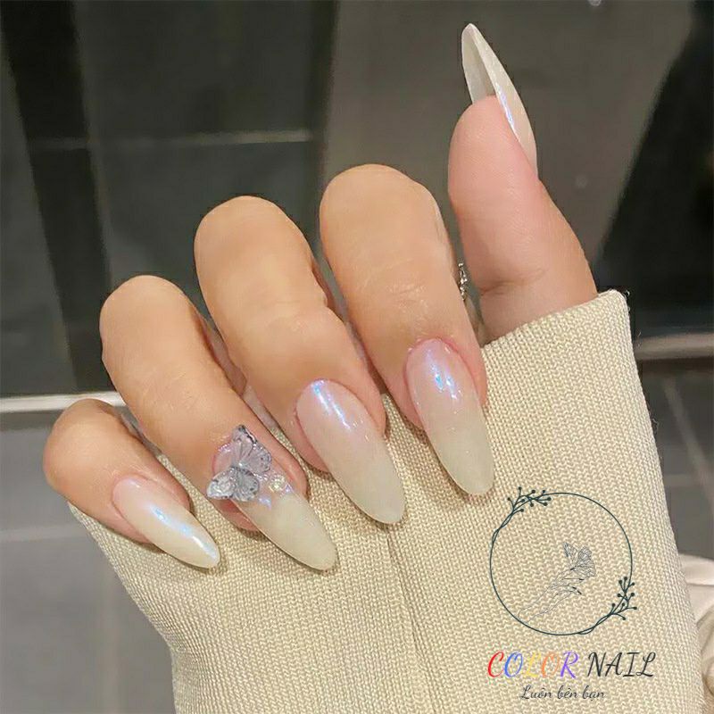 Nail box - Móng up thiết kế : Trắng gạo