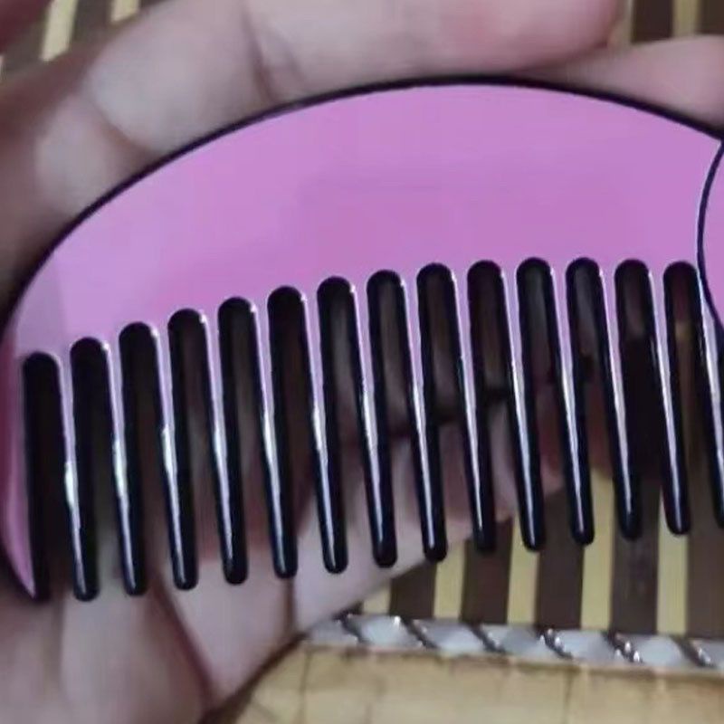 Lược Chải Tóc Kèm Gương Trang Điểm Thiết Kế Hình Thỏ Hồng Dễ Thương Cho Bạn Gái