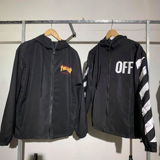 Áo Khoác Dù Offwhite có mũ unisex