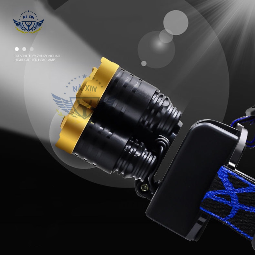 Đèn pin đội đầu siêu sáng gồm 5 bóng đèn, sản phẩm chắc chắn, bền bỉ [YPX7]