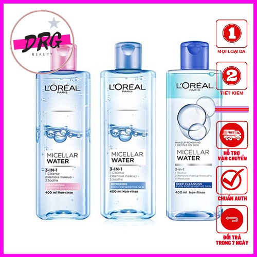 Nước tẩy trang Loreal - L'Oreal Paris 3-in-1 Micellar Water 400ml