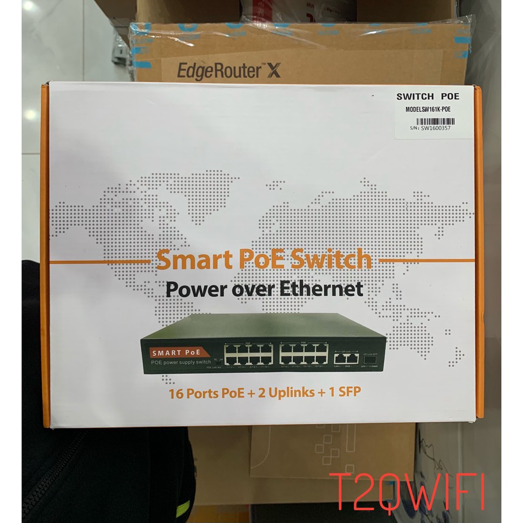 Smart PoE Switch 16 Port PoE + 2 Ports Uplink