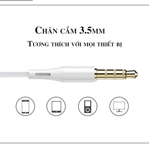 Tai nghe có dây nhét tai E18 Earldom Dây Dài 120cm Jack Cắm 3.5 dùng cho điện thoại laptop và máy tính bảng