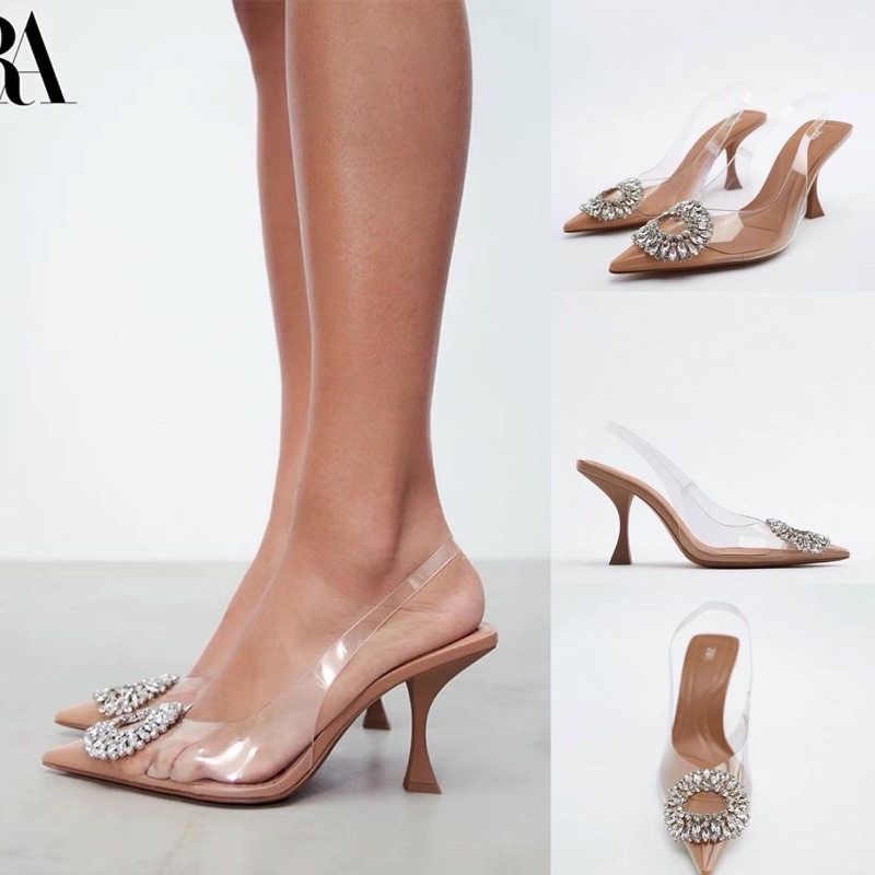 Cao gót đính đá trong