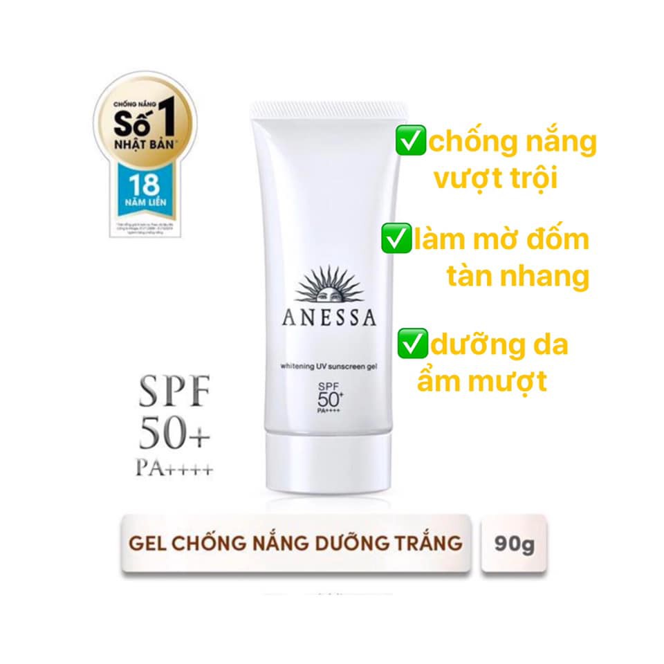 Kem Chống Nắng Anessa Whitening UV Sunscreen Gel SPF 50 + / PA ++++ (90g)