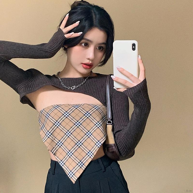 Áo ống ca rô xinh xắn dành cho nữ | BigBuy360 - bigbuy360.vn