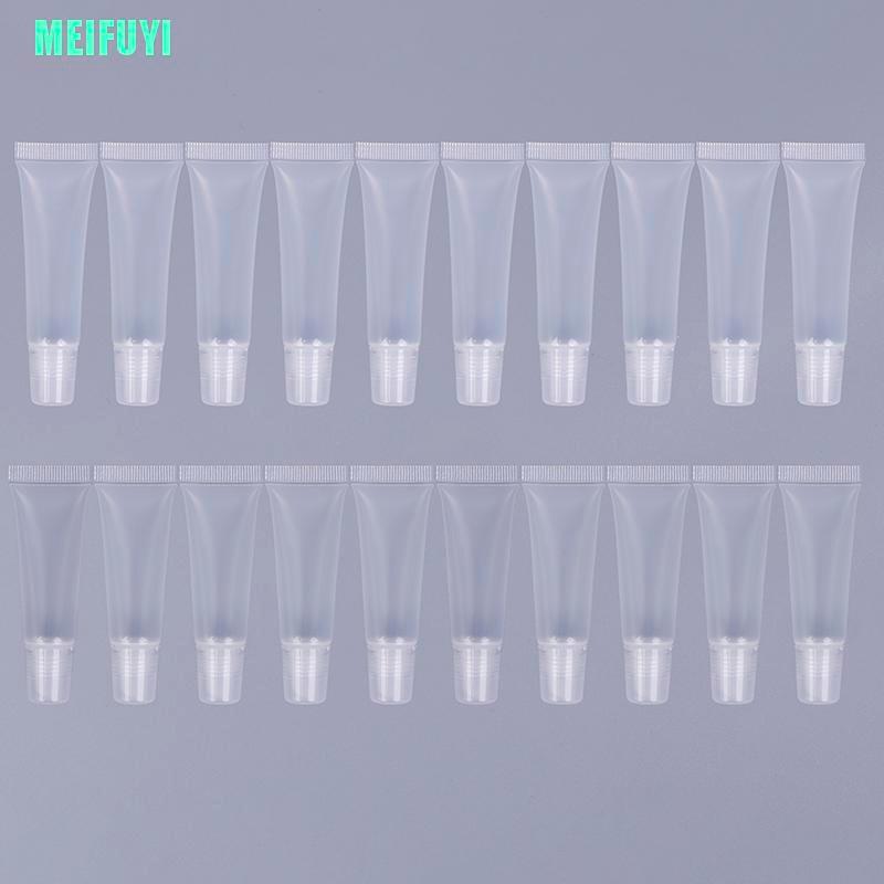 (Hàng Mới Về) Set 10 Tuýp Rỗng 8ml / 15ml Bằng Nhựa Trong Suốt Đựng Son Dưỡng Môi