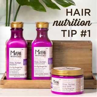 Set gội xả ủ Shea Butter Maui Moisture cho tóc khô hư tổn