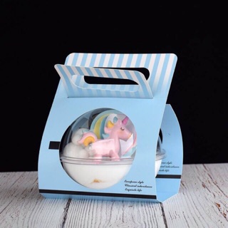 Set hộp đựng Slime 400ml - set gồm hộp tròn nhựa pet và hộp giấy quay xách