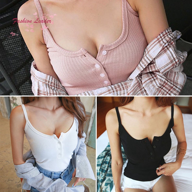 FL Phụ nữ Sexy Crop Top bông dây đai Vest Phù hợp Slim | BigBuy360 - bigbuy360.vn