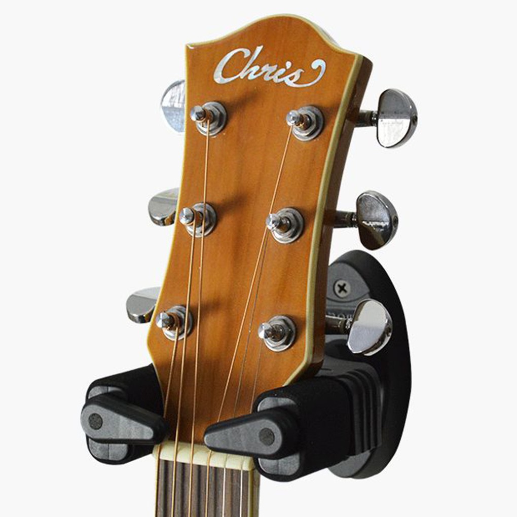 Wall Mount Automatic Lock Guitar Hanger Hook with Silicone Cushion for Guitar