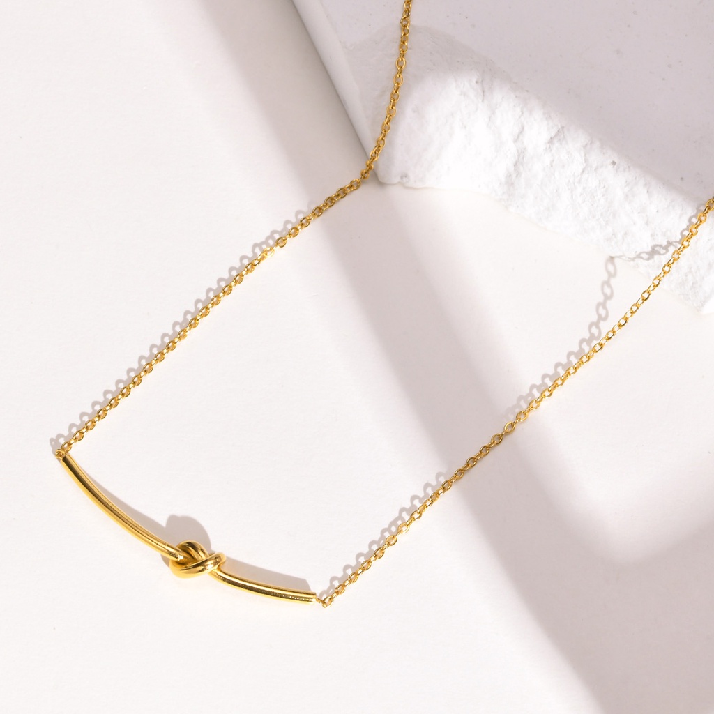 Vnox Vòng cổ Thắt Nút Mạ Vàng Phong Cách Hàn Quốc Cho Nữ